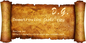 Demetrovics György névjegykártya