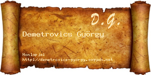 Demetrovics György névjegykártya