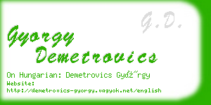 gyorgy demetrovics business card